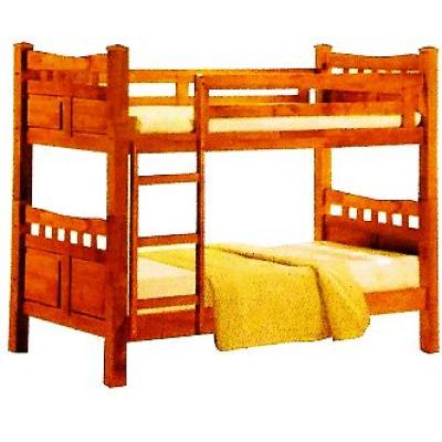 Brown Wood Solid Bunk Bed, OAK - 20