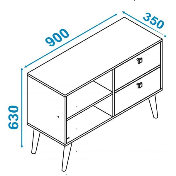 BRV Movies TV table with two shelve